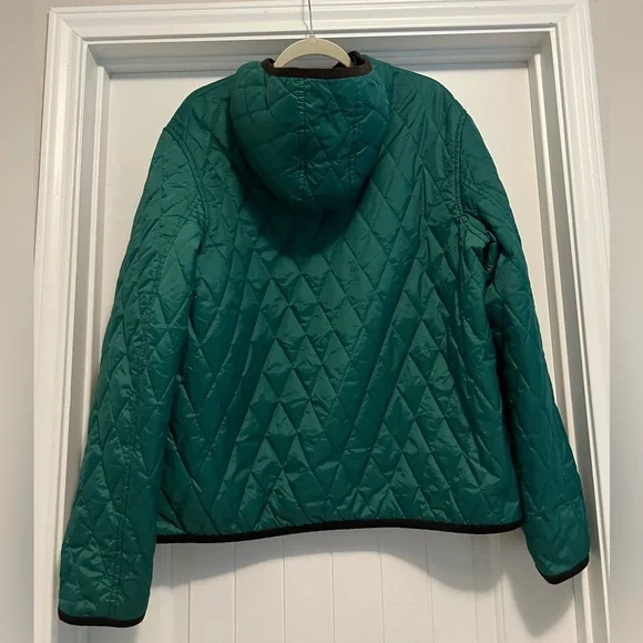 Topman Green Quilted Hooded Jacket XL Men’s Lightweight Zip Up Coat | Comfy Cozy - Picture 8 of 9